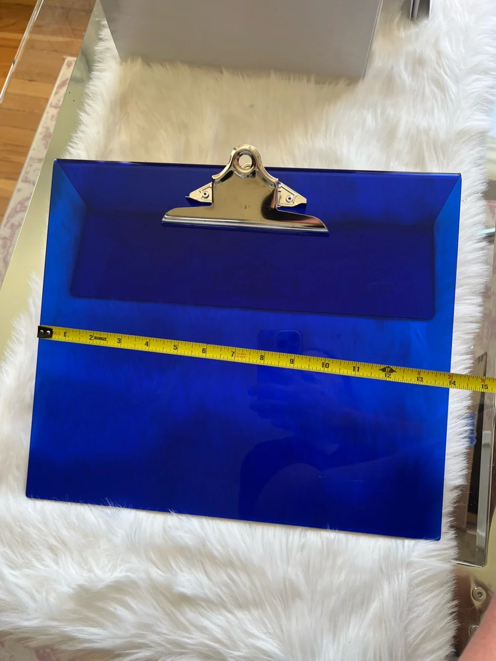 Blue Acrylic slantboard with Silver Clip teacher tool for kids